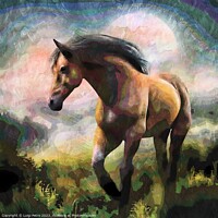 Buy canvas prints of A horse standing in a field. by Luigi Petro