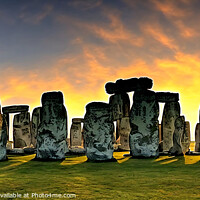 Buy canvas prints of Stonehenge's Enchanting Sunset Illumination by Luigi Petro