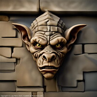 Buy canvas prints of AI generated gargoyle ogre  hanging on a wall by Luigi Petro