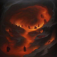 Buy canvas prints of Dante Alighieri ready to enter Hell. 01 by Luigi Petro