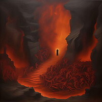 Buy canvas prints of Dante Alighieri ready to enter Hell. 03 by Luigi Petro
