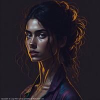 Buy canvas prints of Studio portrait of a young woman. by Luigi Petro