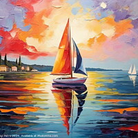Buy canvas prints of Abstract Sailboat Painting In Fauvism Style by Luigi Petro