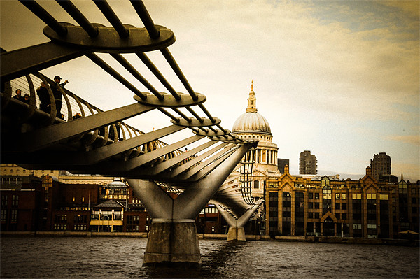 Millennium Bridge, London, England. Picture Board by Luigi Petro