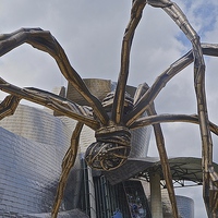 Buy canvas prints of  Spider Maman and the Guggenheim Museum by Sue Bottomley