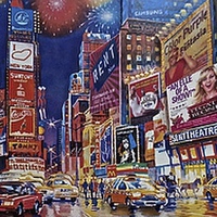 Buy canvas prints of Time Square New York  by Sue Bottomley