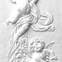 Buy canvas prints of  Cherub's playing black and white wall art by Sue Bottomley