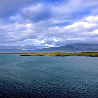 Buy canvas prints of View from Revkiavik Harbour Iceland  by Sue Bottomley