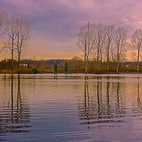 Buy canvas prints of  Sunset across the lake                            by Sue Bottomley