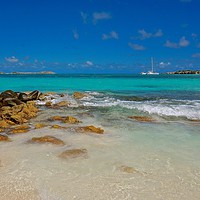 Buy canvas prints of  Orient Bay Beach, St. Martins                     by Sue Bottomley