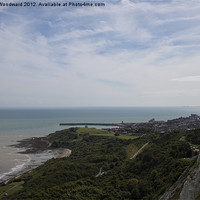 Buy canvas prints of Folkestone from above by James Woodward