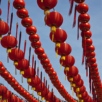 Buy canvas prints of Red Chinese Lanterns by Zoe Ferrie