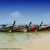 Buy canvas prints of Boats in Thailand by Zoe Ferrie