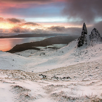 Buy canvas prints of  Sunrise at the the old man of Storr by David Smith