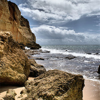 Buy canvas prints of Portugal beach and rock by Brian  Raggatt