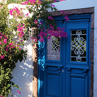 Buy canvas prints of Greek Santorini Doors by Brian  Raggatt