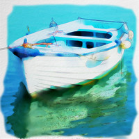 Buy canvas prints of Little Greek fishing Boat by Brian  Raggatt