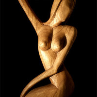 Buy canvas prints of African Carved Nude Female by Brian  Raggatt