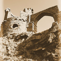Buy canvas prints of Castle Sepia by Brian  Raggatt