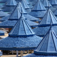 Buy canvas prints of Beach Umbrellas by Brian  Raggatt