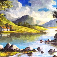 Buy canvas prints of County Connemara Lake Landscape by Brian  Raggatt