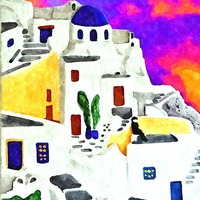 Buy canvas prints of Greek Island Sunset by Brian  Raggatt