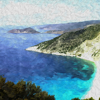 Buy canvas prints of Greek coast line by Brian  Raggatt