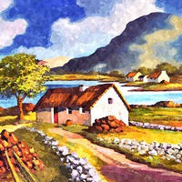 Buy canvas prints of County Connemara Mountain Landscape by Brian  Raggatt