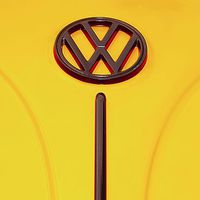 Buy canvas prints of  Volkswagen VW Beetle Badge by Brian  Raggatt