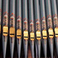 Buy canvas prints of  Church Organ Pipes by Brian  Raggatt