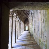 Buy canvas prints of  Temple Corridor Angkor Wat Cambodia by Brian  Raggatt
