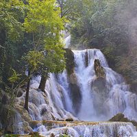 Buy canvas prints of  Kuang Sii Waterfall  by Brian  Raggatt