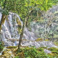 Buy canvas prints of  Kuang Sii Waterfalls Laos by Brian  Raggatt
