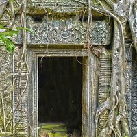 Buy canvas prints of  Tomb Raider Doorway Cambodia by Brian  Raggatt