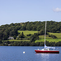 Buy canvas prints of Red boat on Bala lake Llyn Tegid Wales by Phil Crean