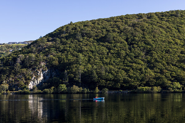 Kayak on Llyn Pardan lake Llanberis Wales Picture Board by Phil Crean