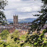 Buy canvas prints of Saint Laurences church tower Ludlow Shropshire by Phil Crean