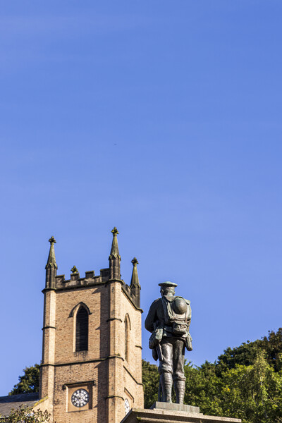 First World War Memorial and St Lukes Church Ironbridge Shropshire Picture Board by Phil Crean