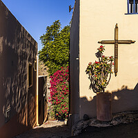 Buy canvas prints of Cross on village wall Tenerife by Phil Crean
