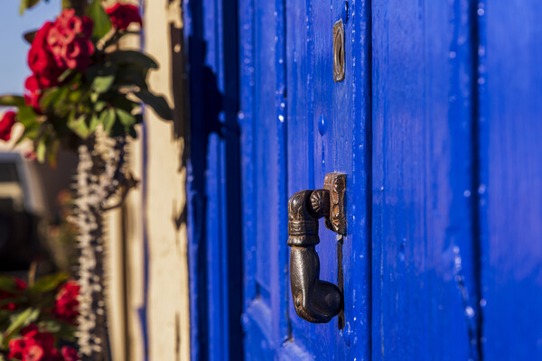 Blue door and knocker Tenerife Picture Board by Phil Crean