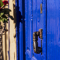 Buy canvas prints of Blue door and knocker Tenerife by Phil Crean
