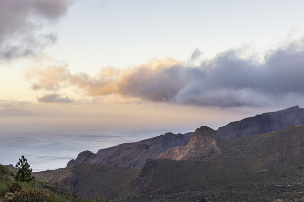 Dawn over the Los Gigantes clifftops Tenerife Picture Board by Phil Crean
