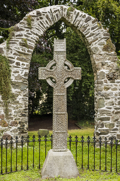 Celtic cross and stone arch Ireland Picture Board by Phil Crean