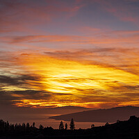 Buy canvas prints of Fiery red sunset Tenerife by Phil Crean