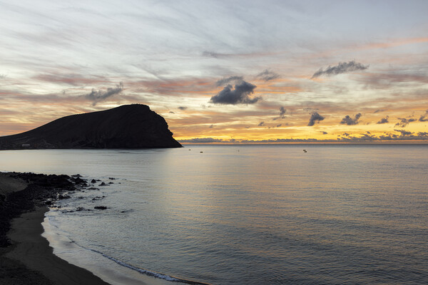 Dawn over Tejita beach and red mountain Tenerife Picture Board by Phil Crean