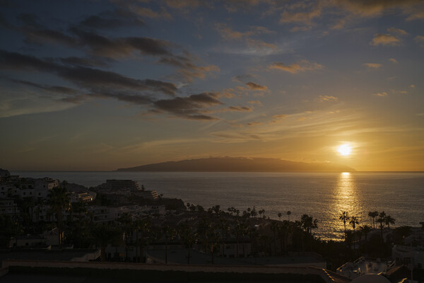 Sunset over La Gomera from Tenerife Picture Board by Phil Crean