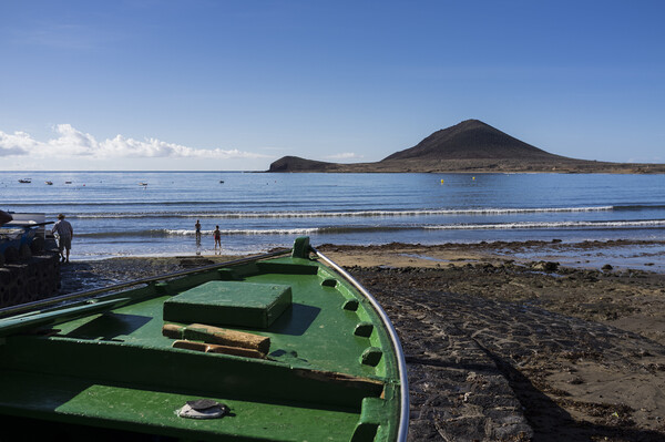 Prow of boat on the beach at El Medano, Tenerife Picture Board by Phil Crean