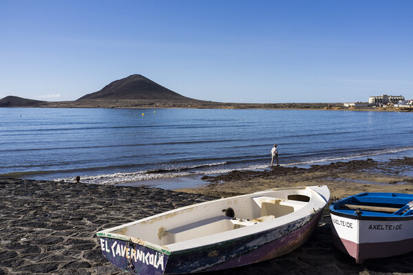 Boats on El Medano beach, Tenerife Picture Board by Phil Crean