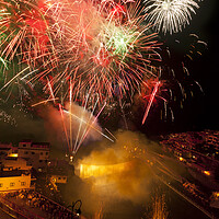 Buy canvas prints of Fireworks at Puerto Santiago fiesta by Phil Crean