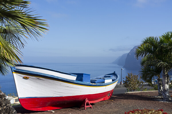 Boat at viewpoint over Los Gigantes, Tenerife Picture Board by Phil Crean